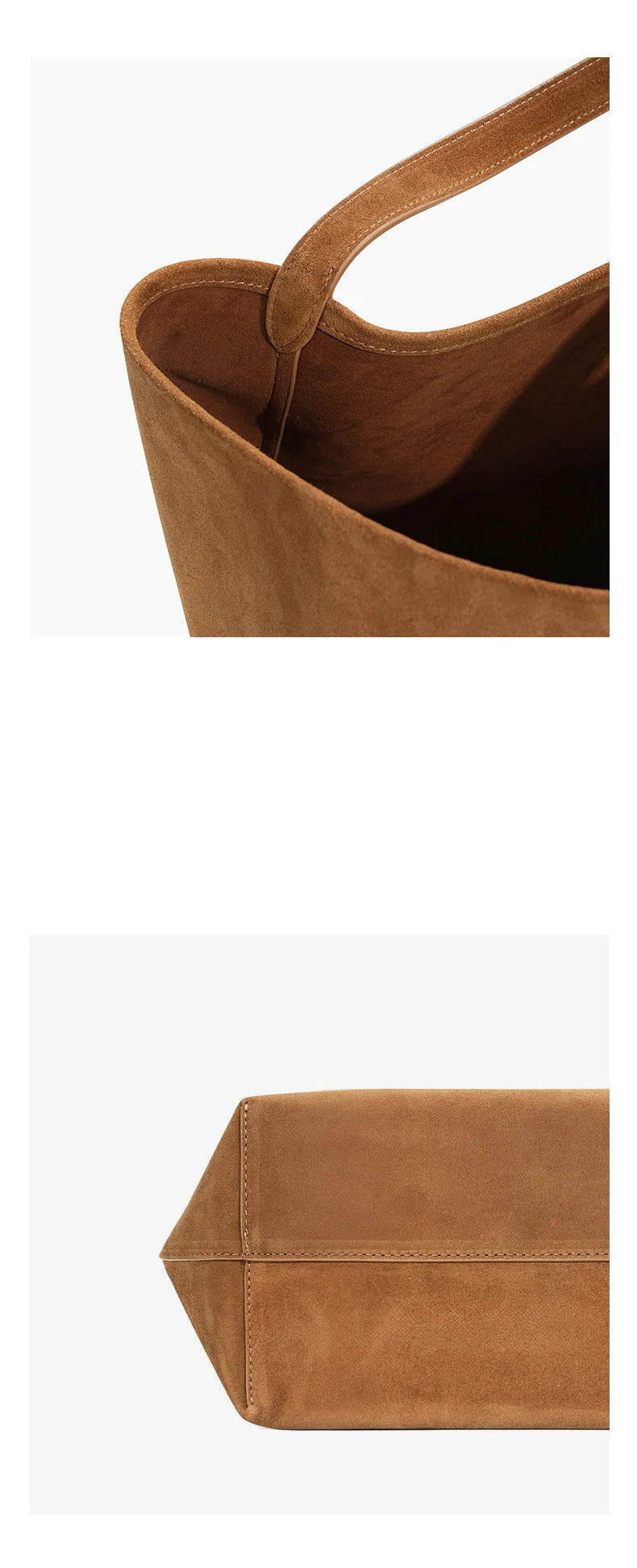 Matte Cowhide Leather Vintage Bucket Bag Large Capacity Tote Shoulder Bag For Women Commuter Elegant Textured Suede Purse Women'