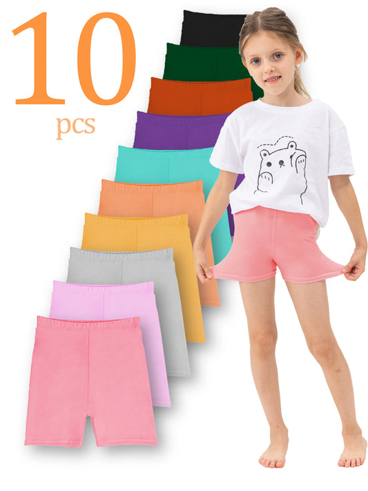 Random 10 colors girls summer biker shorts stretchy soft fashionable children multipack short leggings