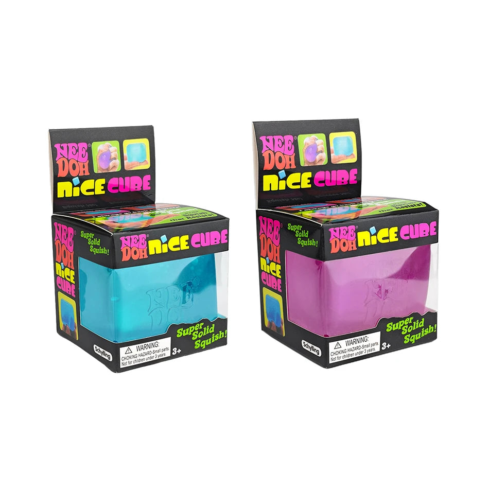 Needoh Nice Cube Sensory Stress Reliever Fidget Tool, Slow Rising Desk Sensory Cube for Anxiety & Focus, for Adults & Kids