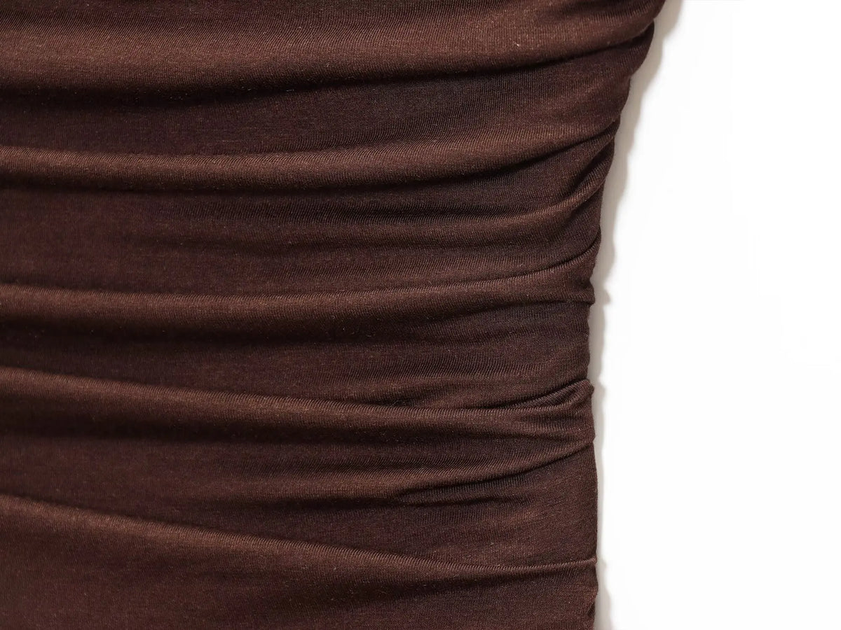 ETJ 2025  women's new dress elegant sexy off-shoulder fashion pleats details slimming strapless dress