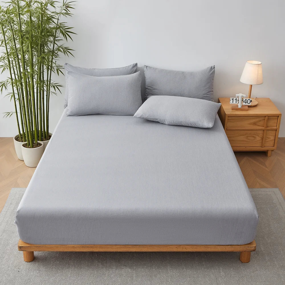 Cooling Bamboo Fiber Mattress Cover Breathable Fitted sheet for Hot Summer, Suitable for Bedroom, Guest Room, Dorm, Hotel