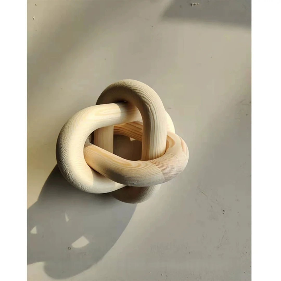 Hand Carved Coffee Table Decoration, Boho Chain Link Decor, Modern Shelf, Rustic Objects for Home Living Room Bedroom