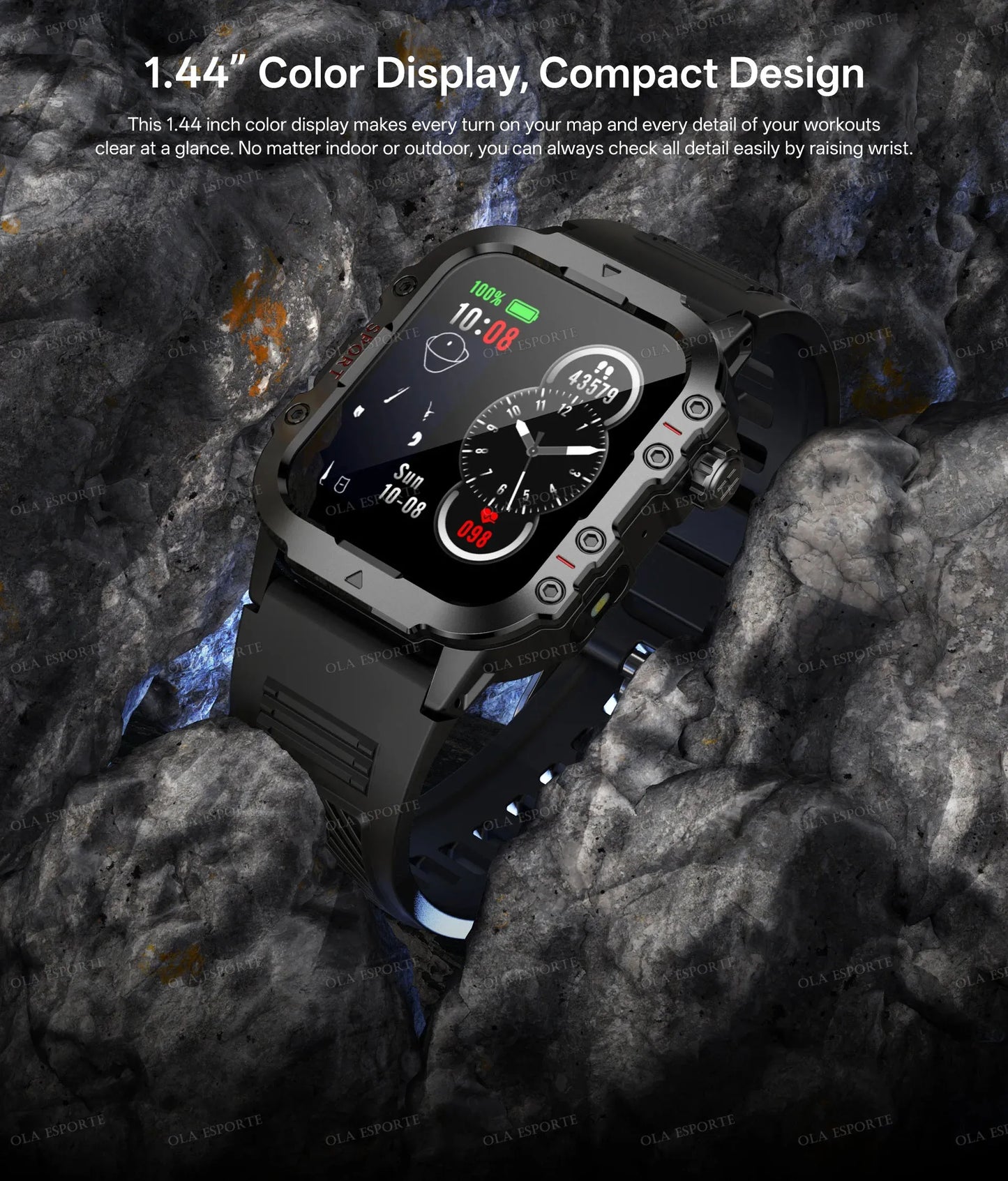 2026 New Military-grade Smart Watch Men GPS Flashlight 3ATM Waterproof Watch Bluetooth Call 100+Sport Outdoor Smartwatch Pk MA27