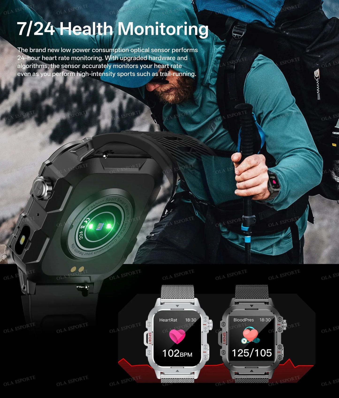 2026 New Military-grade Smart Watch Men GPS Flashlight 3ATM Waterproof Watch Bluetooth Call 100+Sport Outdoor Smartwatch Pk MA27