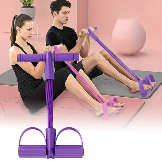 4-Level Resistance Band Tensioner with Non-Slip Handles - Home Fitness Equipment for Abdominal Muscle Training Yoga Abdominal