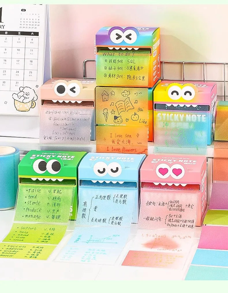 630/105 Sheets Pullable Pearl Posted It Transparent Sticky Note Pads Memo Pad Stationery Office School Supplies Back To School