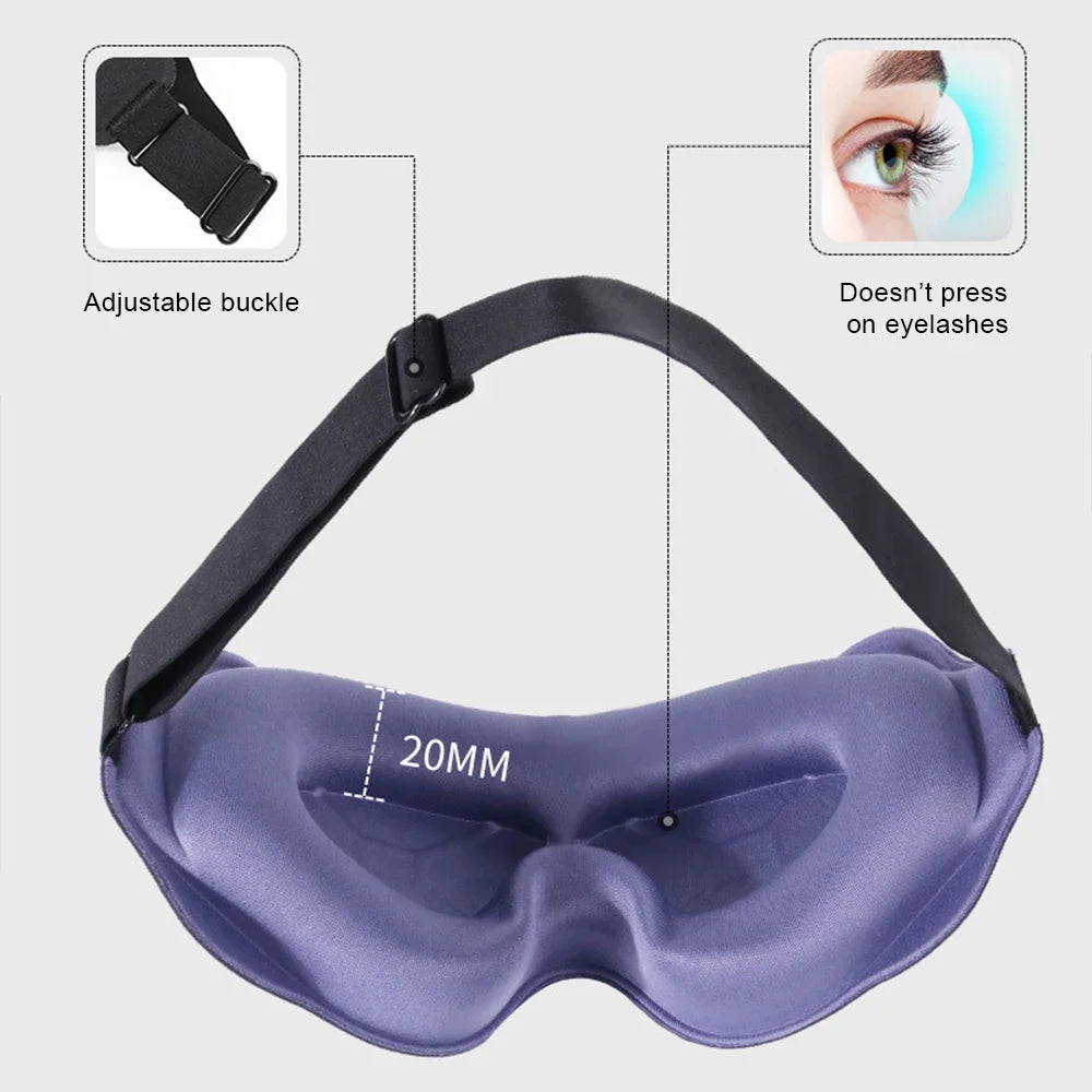 3D Soft Padded Sleeping Mask, Block Out Light Eye Shade for Deep Sleep, Comfort Blindfold Relaxation Aid Eyepatch