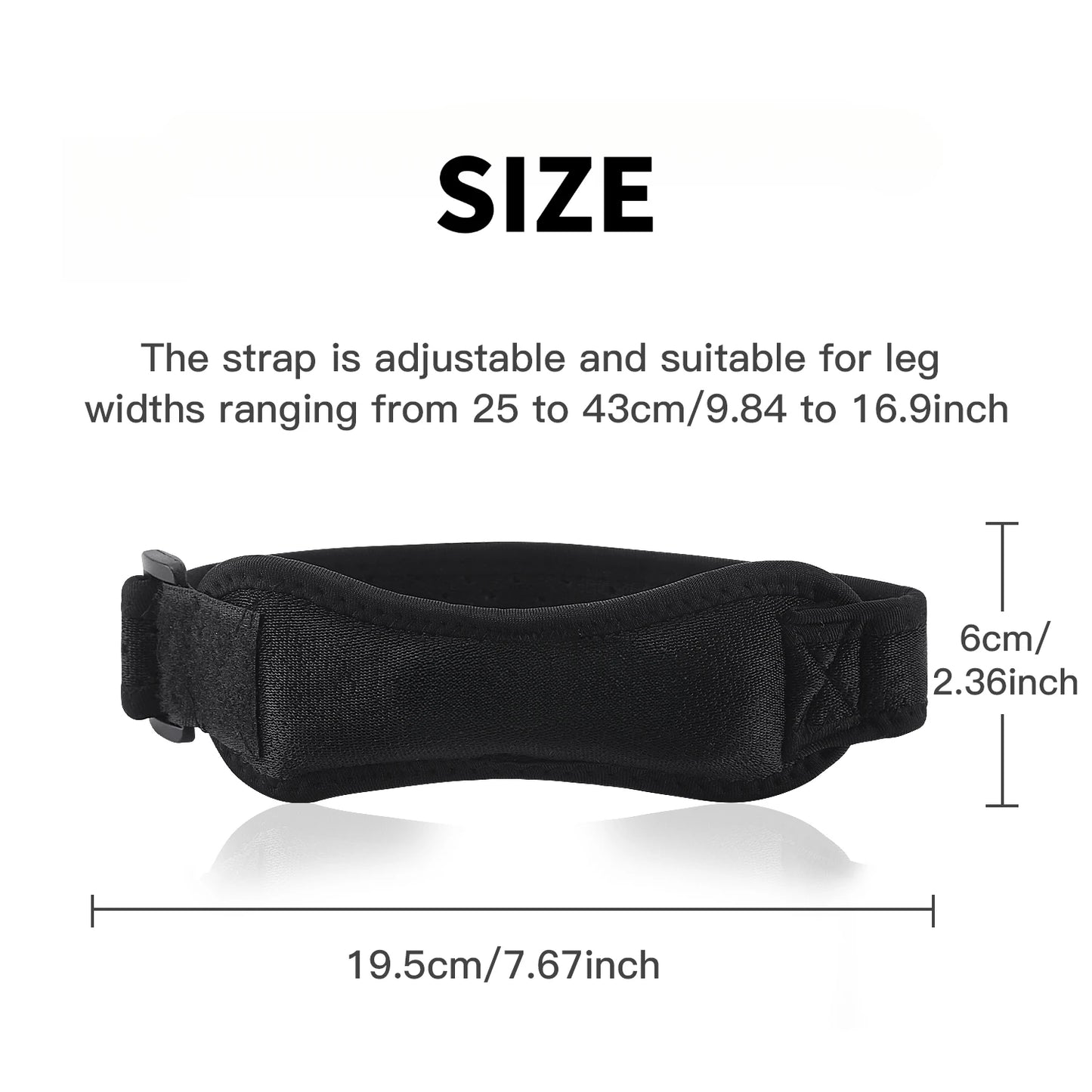1 Piece Knee Patellar Tendon Knee Support Strape Brace Adjustable Shock Absorption Compression Knee Pad Sleeve for Basketball
