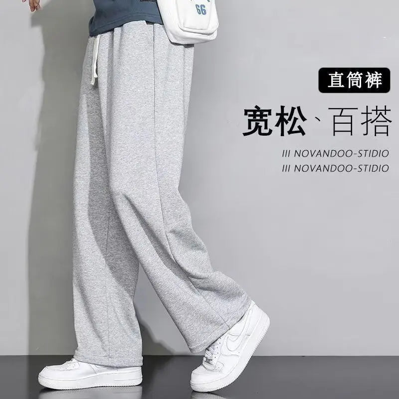American Trendy Hip Hop Sausage Dog Embroidery Casual Pants Women Loose Slimming Versatile Street Drape Wide Leg Pants Sweatp...