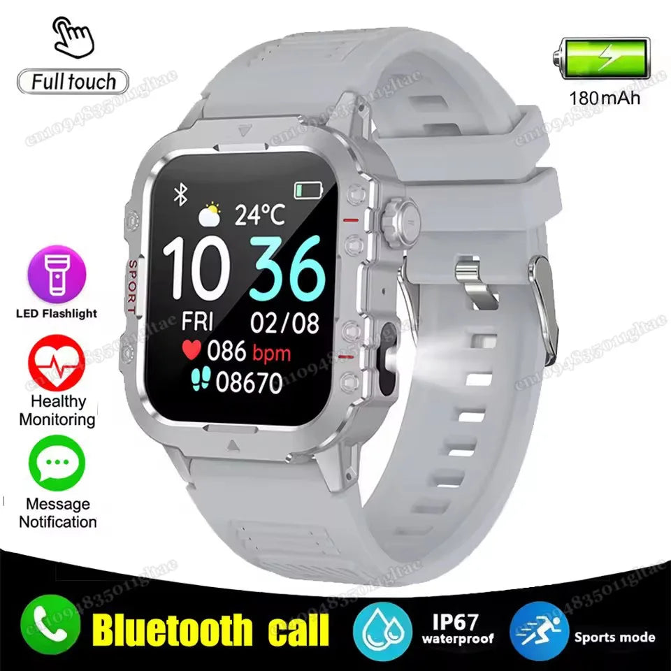 2026 New Military-grade Smart Watch Men GPS Flashlight 3ATM Waterproof Watch Bluetooth Call 100+Sport Outdoor Smartwatch Pk MA27