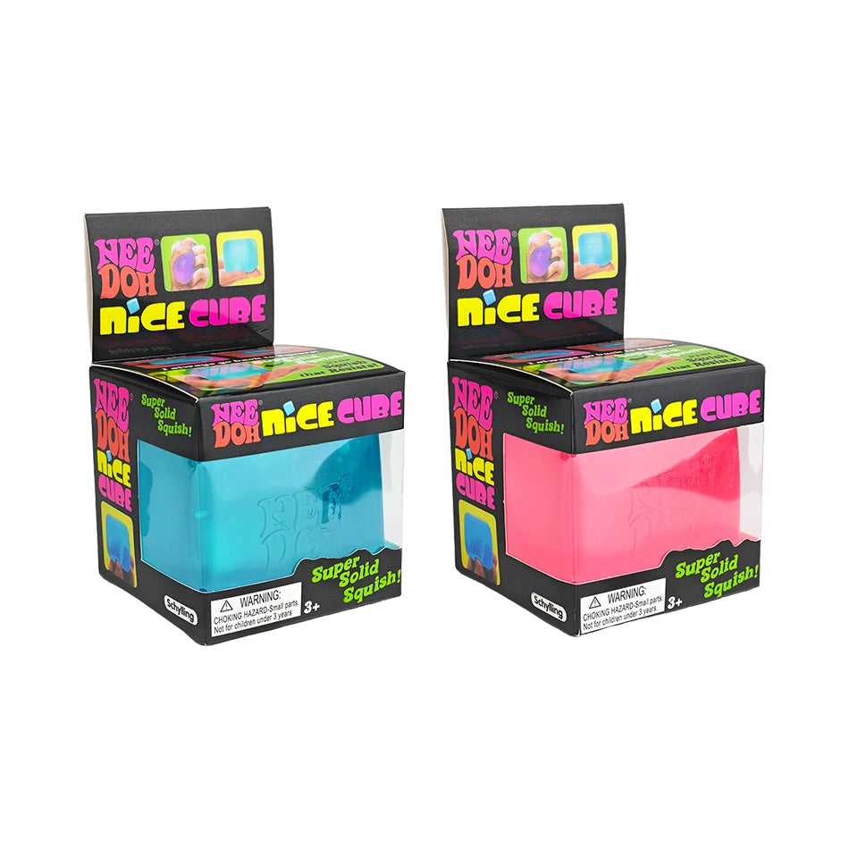 Needoh Nice Cube Sensory Stress Reliever Fidget Tool, Slow Rising Desk Sensory Cube for Anxiety & Focus, for Adults & Kids