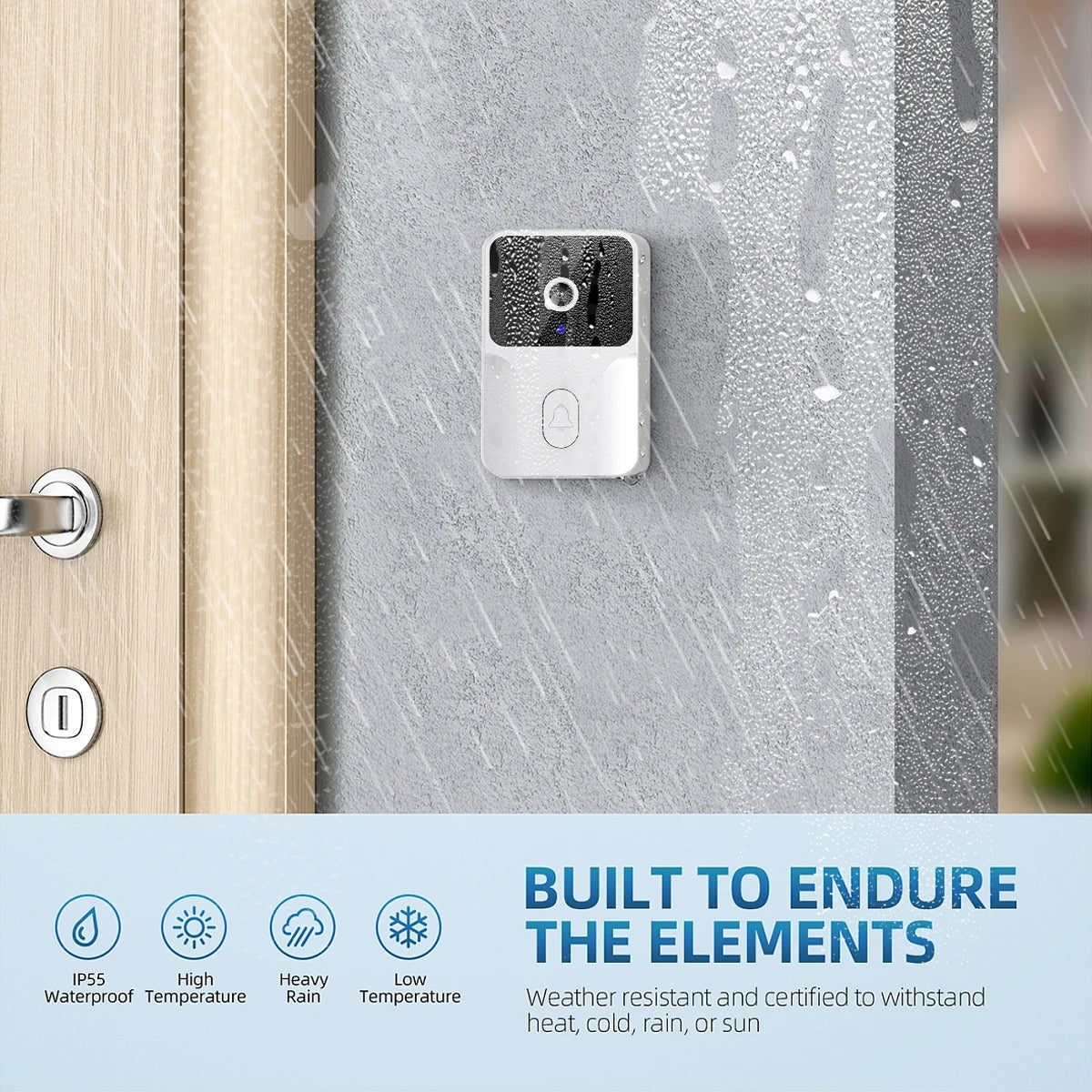 Tuya Smart Video Doorbell Camera 480PHD Wireless doorbell for Home Security, Night Vision, Voice Change, 2-Way Audio, Waterproof