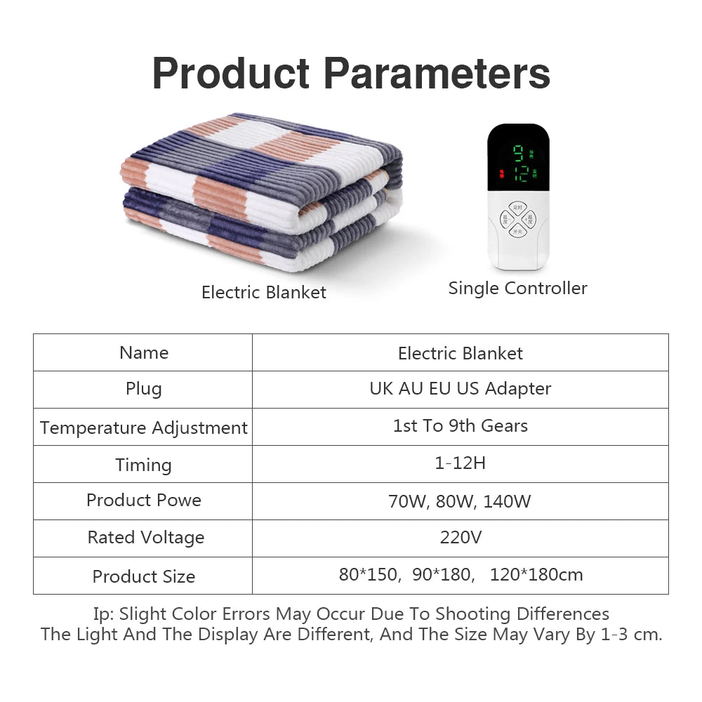 Electric Bed Sheet Heated 220V Blankets Heated Electric Sheet Intelligent Controller EU Plug Home Living Room Office Winter Uses