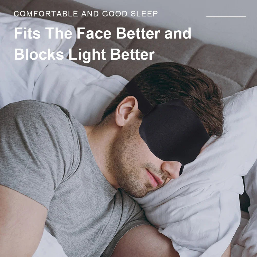 3D Soft Padded Sleeping Mask, Block Out Light Eye Shade for Deep Sleep, Comfort Blindfold Relaxation Aid Eyepatch
