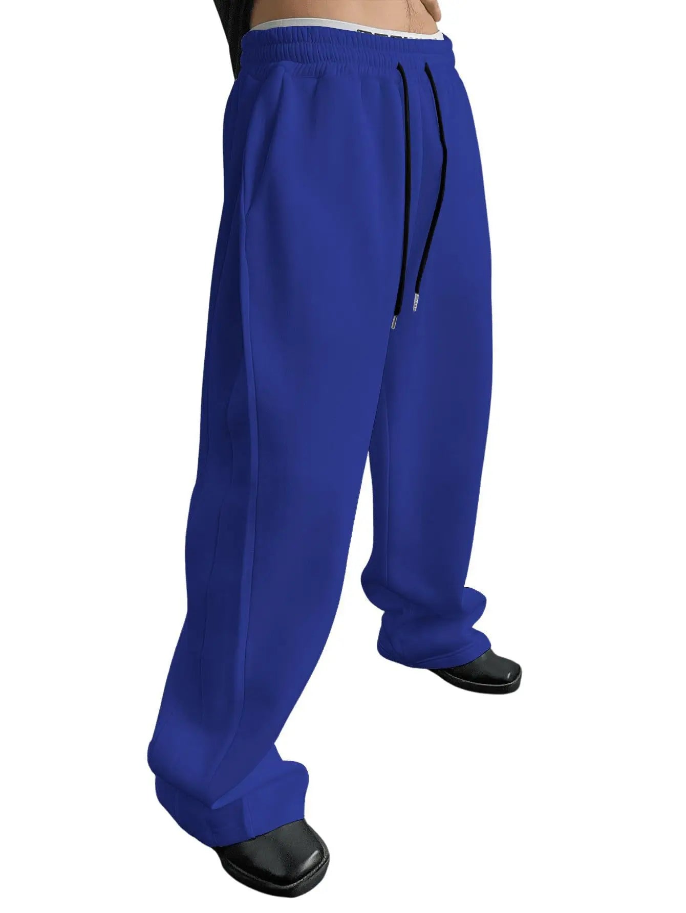 2025 men's wide leg sweatpants, European and American men's and women's sweatpants, waist drawstring straight leg loose casual s