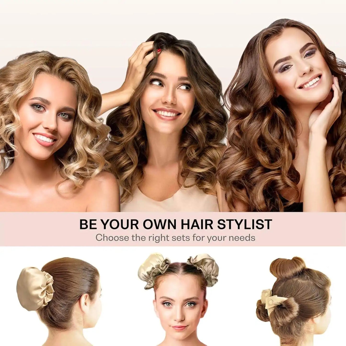 Heatless Curling Rod Set No Heat Hair Curler Silk Curls Soft Hair Rollers Sleeping Headband Hair Curlers Styling Tools