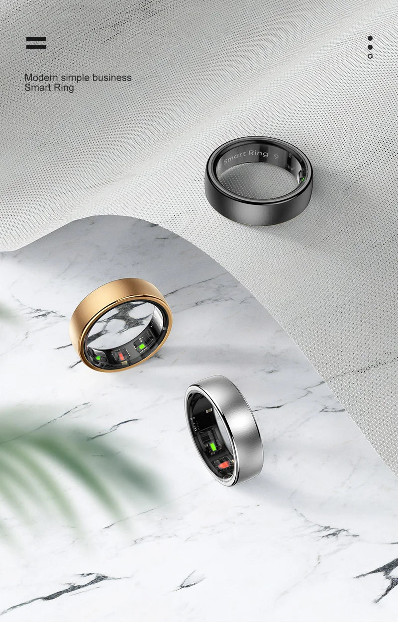 Uhoofit R10 Smart Ring with Charging Dock Men Women Health Sleep Heart Rate Monitoring IP68 & 5ATM Waterproof Multi-sport Mode