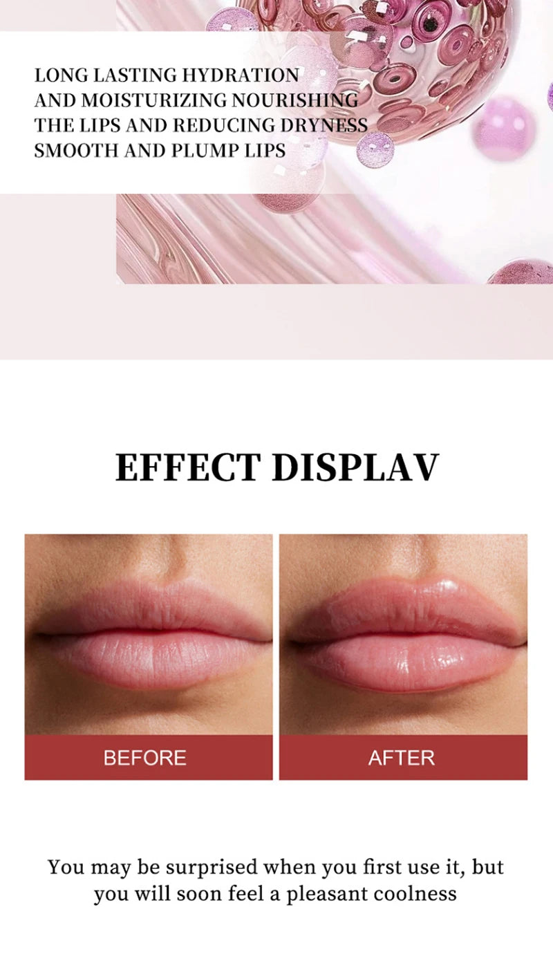 Water Glow Plump Lip Color Liquid Lip Gloss - Cream Moisturizing Non-greasy Lip Oil Gel Lip Care Balm Hydrating Shine