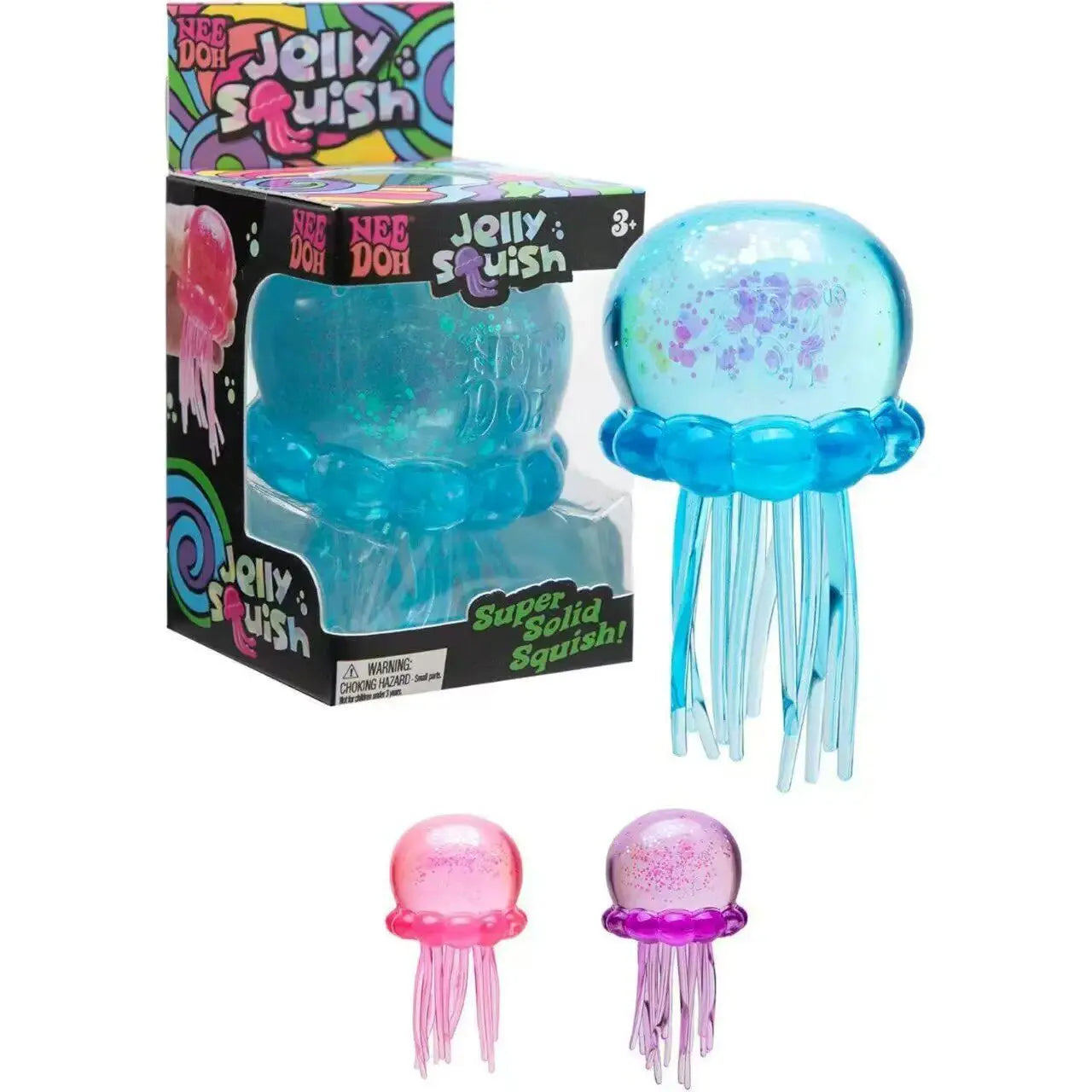 Needoh Jellyfish Squeeze Toy, Transparent Glitter Soft Jelly Fidget Toy, Portable Stress Relief Sensory Toy For Daily Relaxation