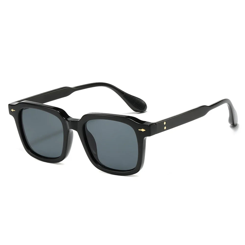 Square Black Myopia Sunglasses Men Women Finished Tinted Lenses Prescription Eyewear Negative Diopter for Outdoor Sun Shade
