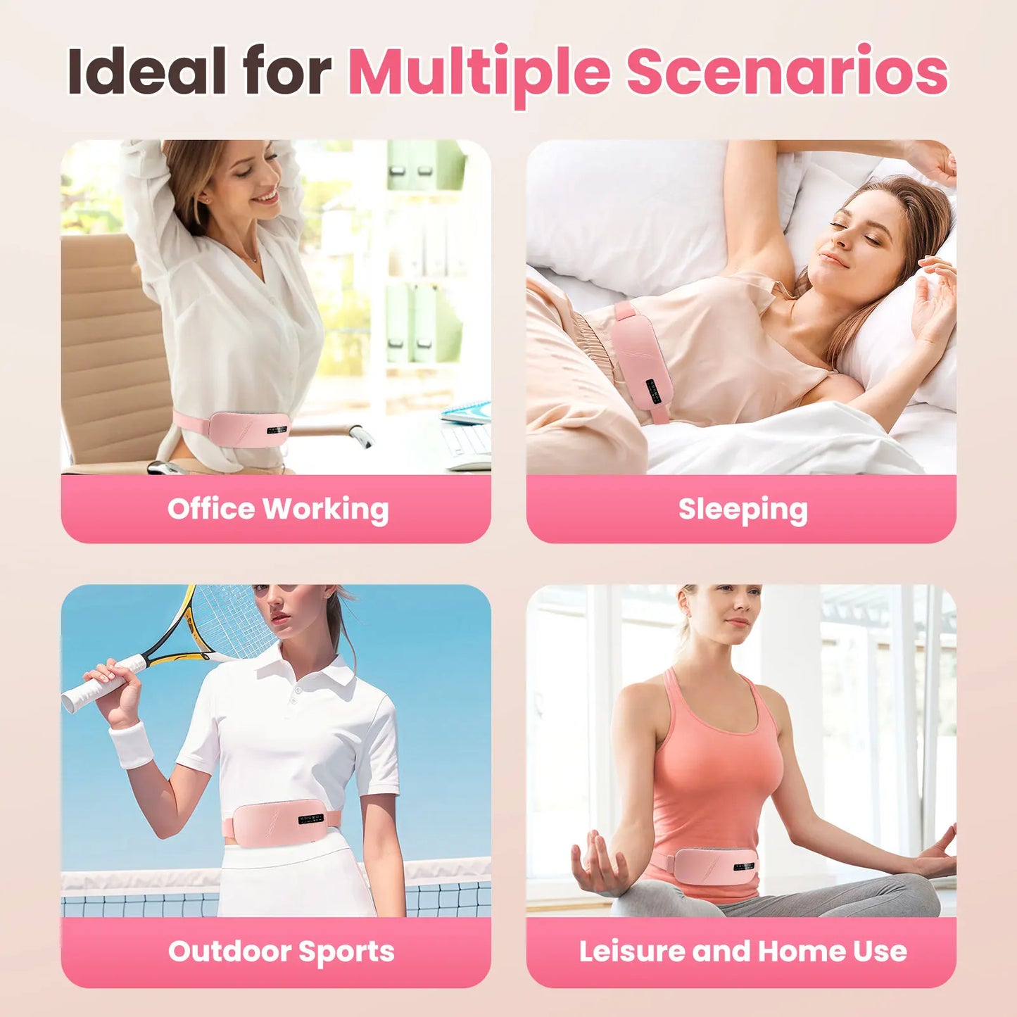 Uterus Warming Belt Electric Thermal Pad Waist Heating Belt Period Pain Relief Waist Protection Hot Compression Vibration Belt