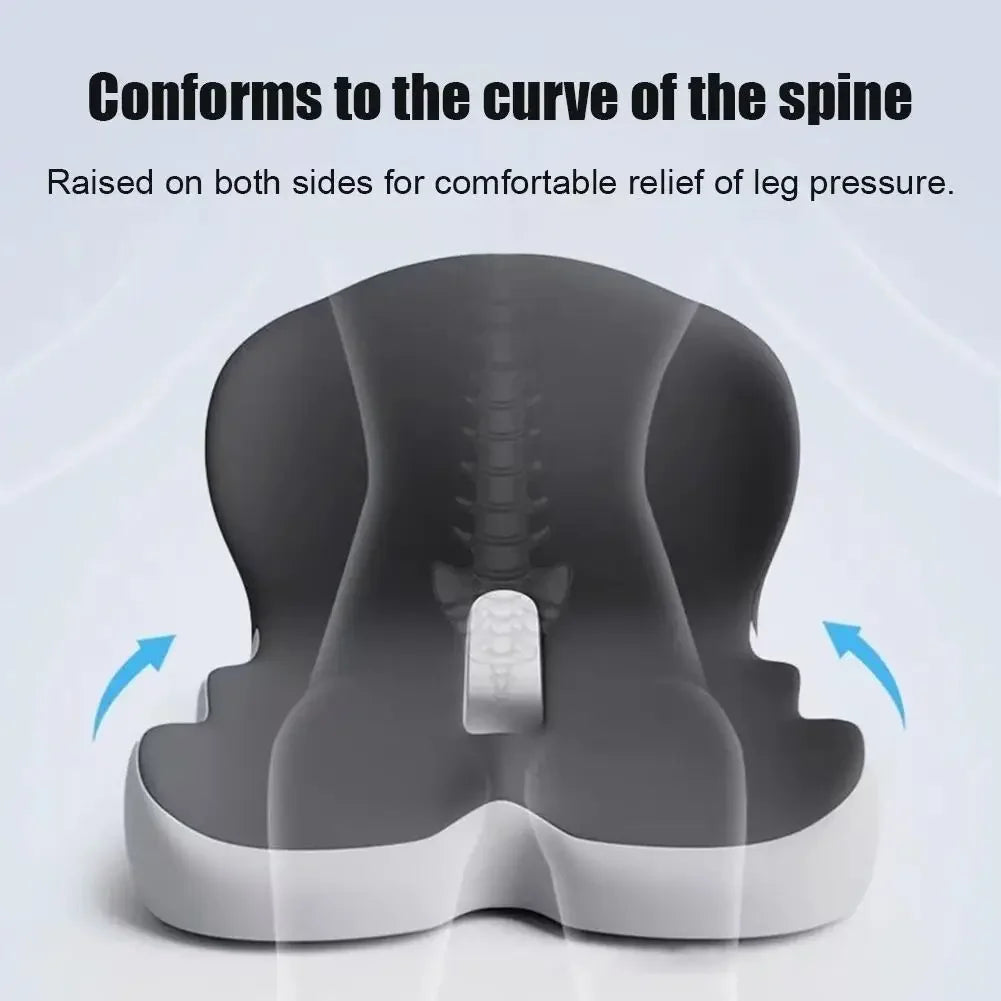 Ergonomic Memory Foam Lumbar Support Set – Integrated Backrest & Seat Cushion Combo, Relieves Back Pain for Office Workers, Students & Drivers, Removable Washable Anti-Dust Mite Cover