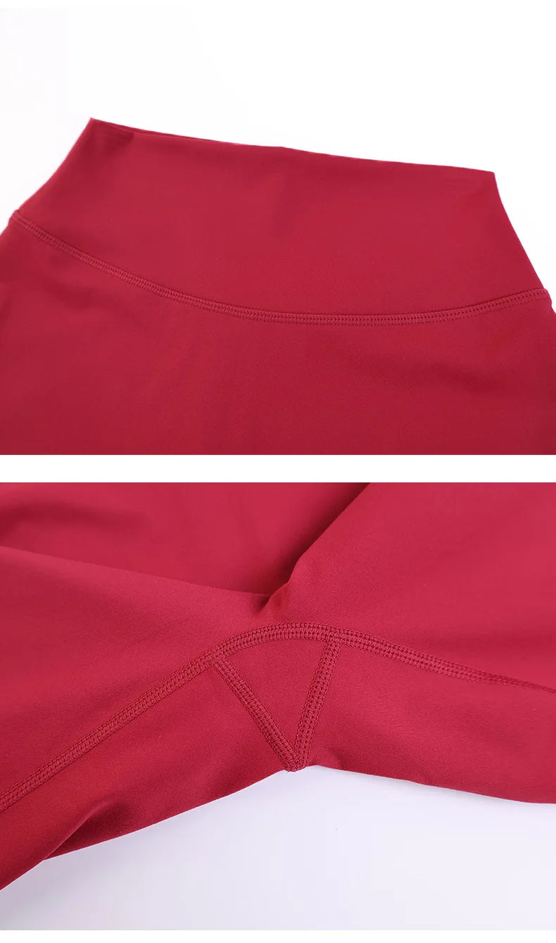 Women 7/8 Yoga Capris Double-sided Brushed 4-Way Stretch High Waist Skin-friendly Tight Workout Fitness Leggings