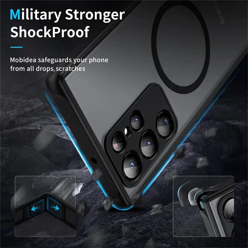 With Magsafe Luxury Matte Magnetic Case For Samsung Galaxy S20 S21 S22 S23 FE S24 Plus S24 Ultra Shockproof Back Cover Case