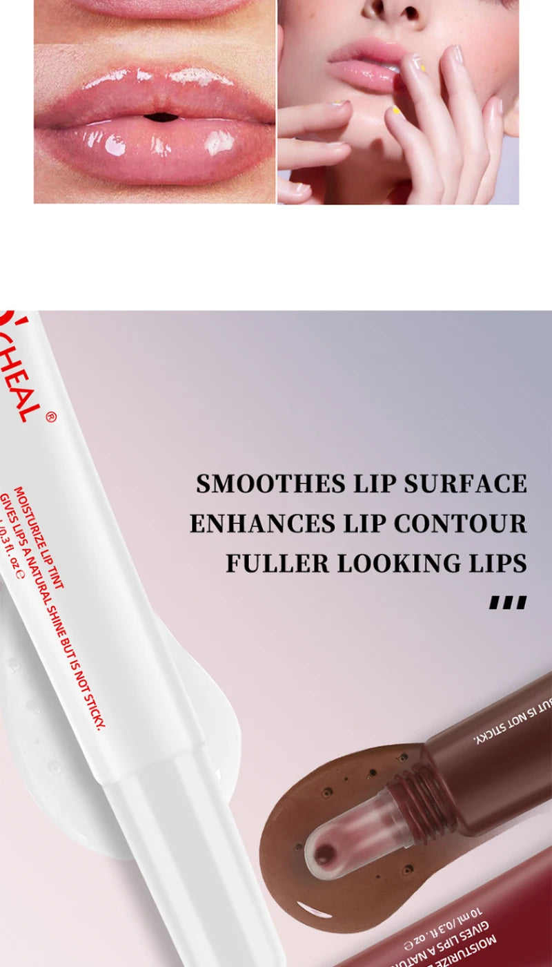 Water Glow Plump Lip Color Liquid Lip Gloss - Cream Moisturizing Non-greasy Lip Oil Gel Lip Care Balm Hydrating Shine