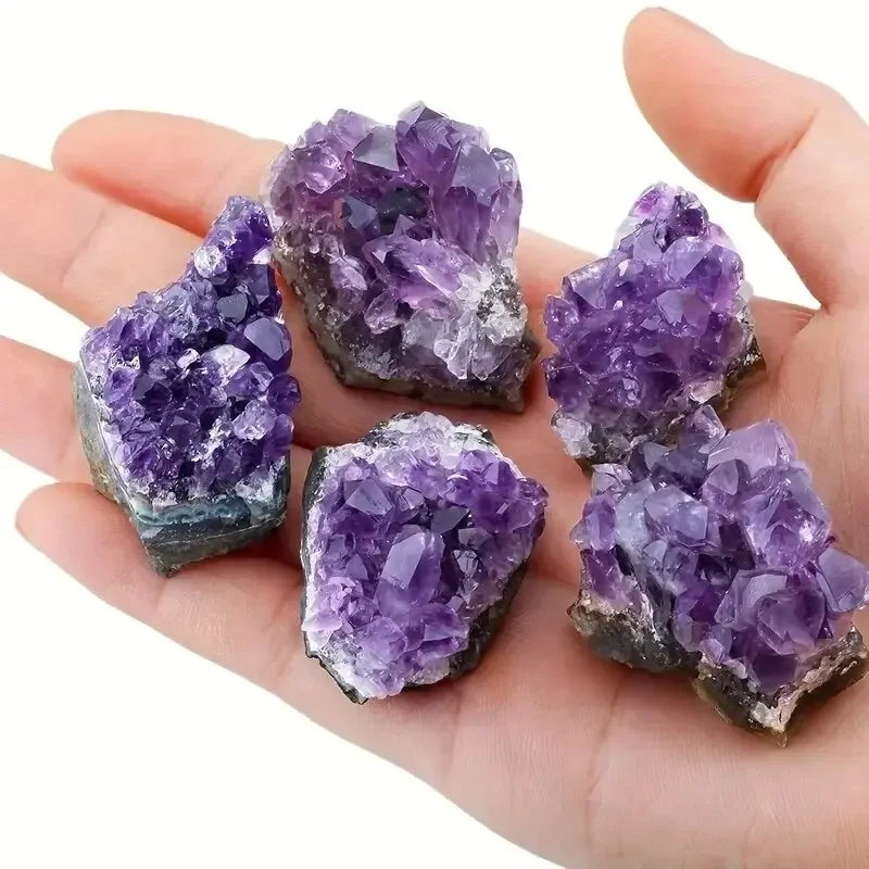 2/5/10PCs Purple Natural Amethyst Treatment Stone Energy Stone Healing Crystal Mysterious Energy Decoration