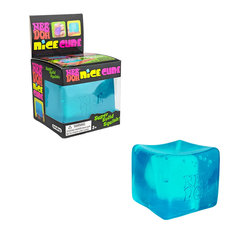 Needoh Nice Cube Sensory Stress Reliever Fidget Tool, Slow Rising Desk Sensory Cube for Anxiety & Focus, for Adults & Kids