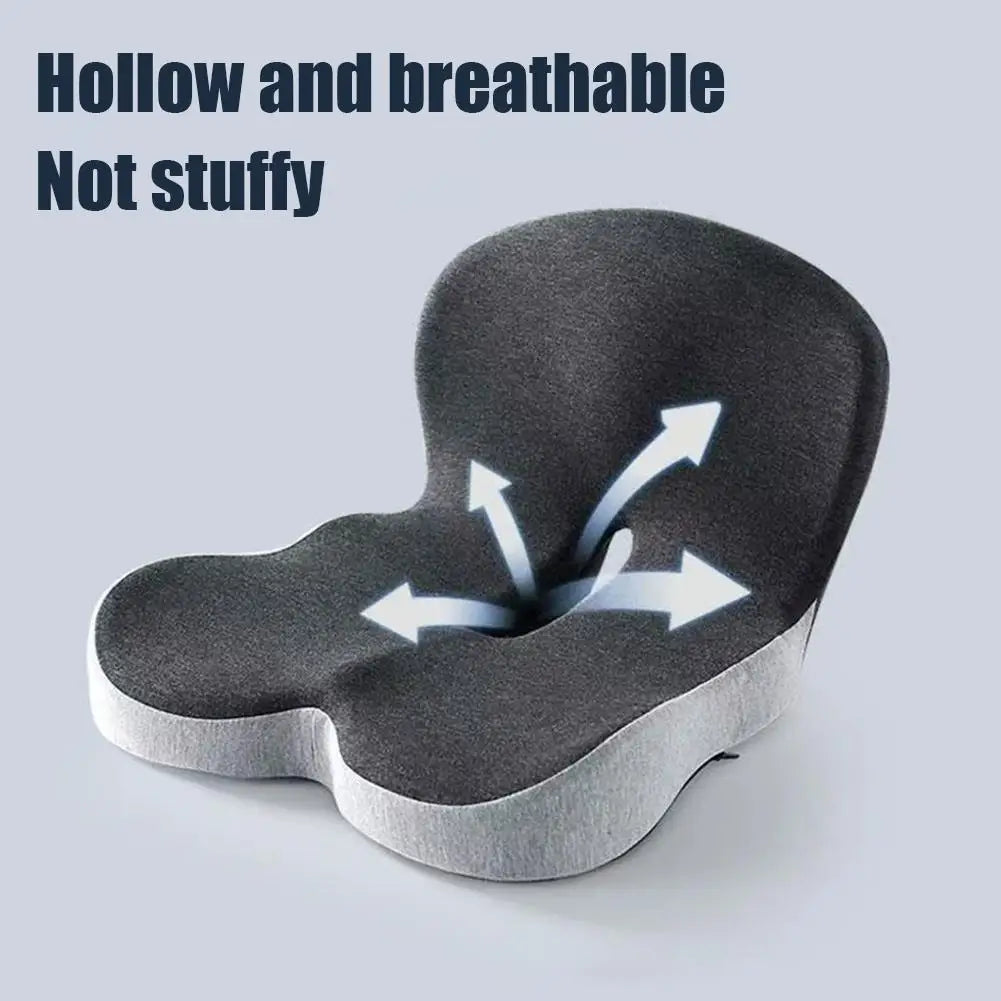 Ergonomic Memory Foam Lumbar Support Set – Integrated Backrest & Seat Cushion Combo, Relieves Back Pain for Office Workers, Students & Drivers, Removable Washable Anti-Dust Mite Cover