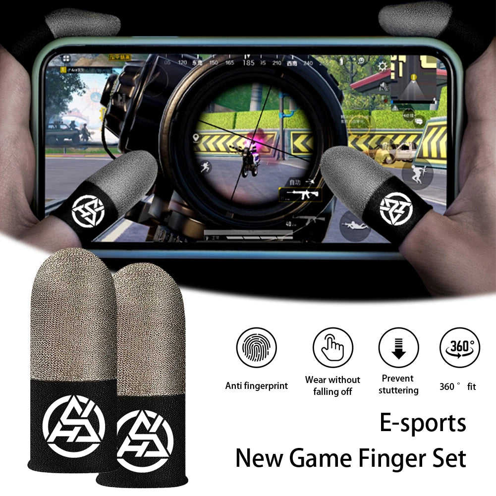 1/2 Pair Luminous Fingertips Sweat-Proof Touch Screen Thumb Gloves Non-slip Sensitive Mobile Touch Glove for PUBG Mobile Gaming