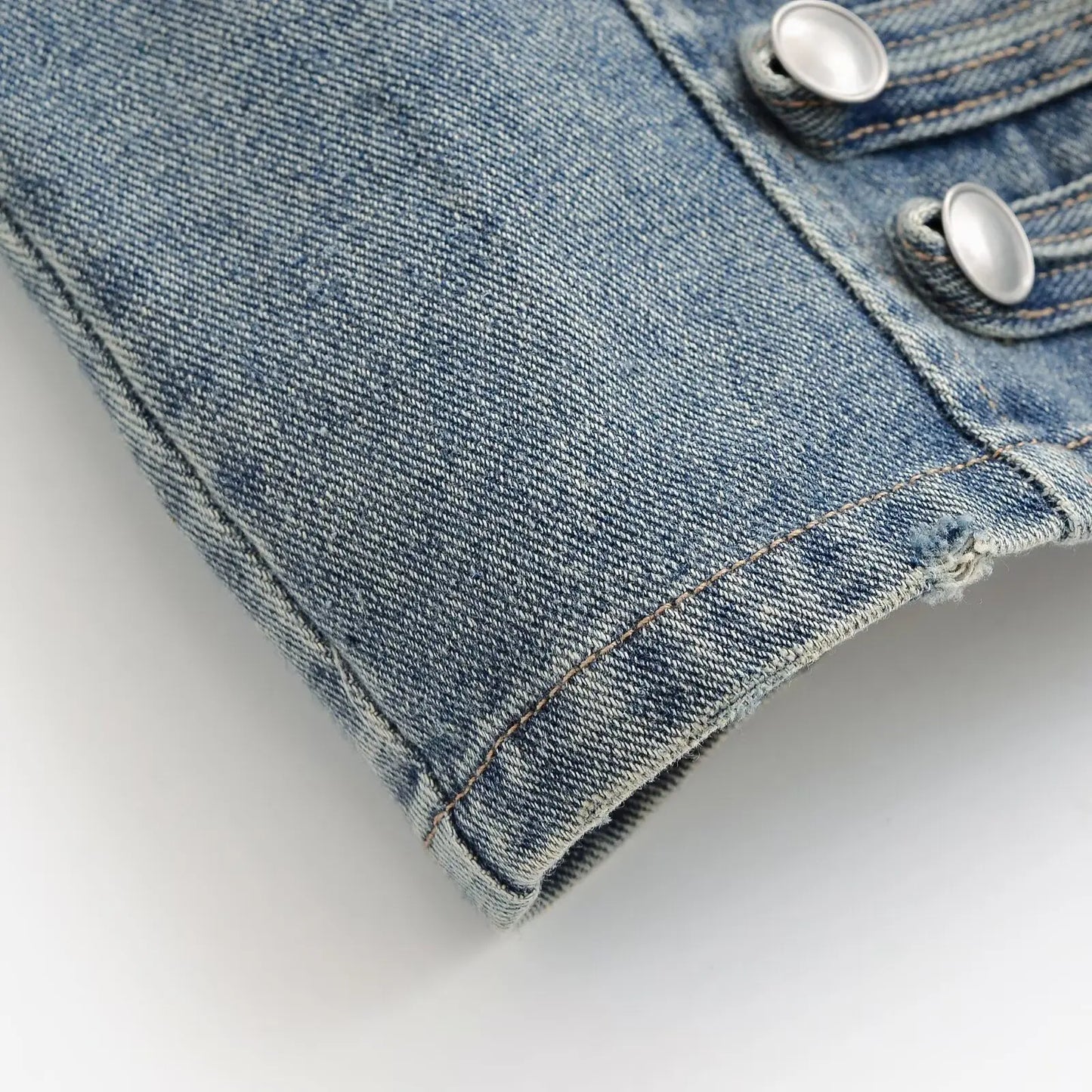 Suninbox Women's Vintage Long Sleeve Denim Jacket with Button Front Cropped Fitted Jean Jacket Casual Streetwear Autumn Outwear