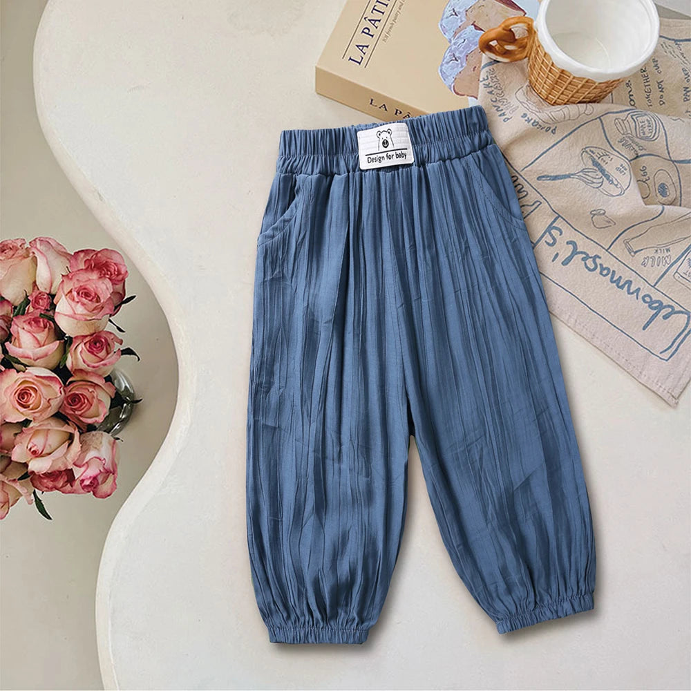 Summer Mosquito Resistant Pants Kids Bamboo Fiber Clothes Toddler Casual Loose Trousers Outer Wear Boys Girls Versatile Bloomers