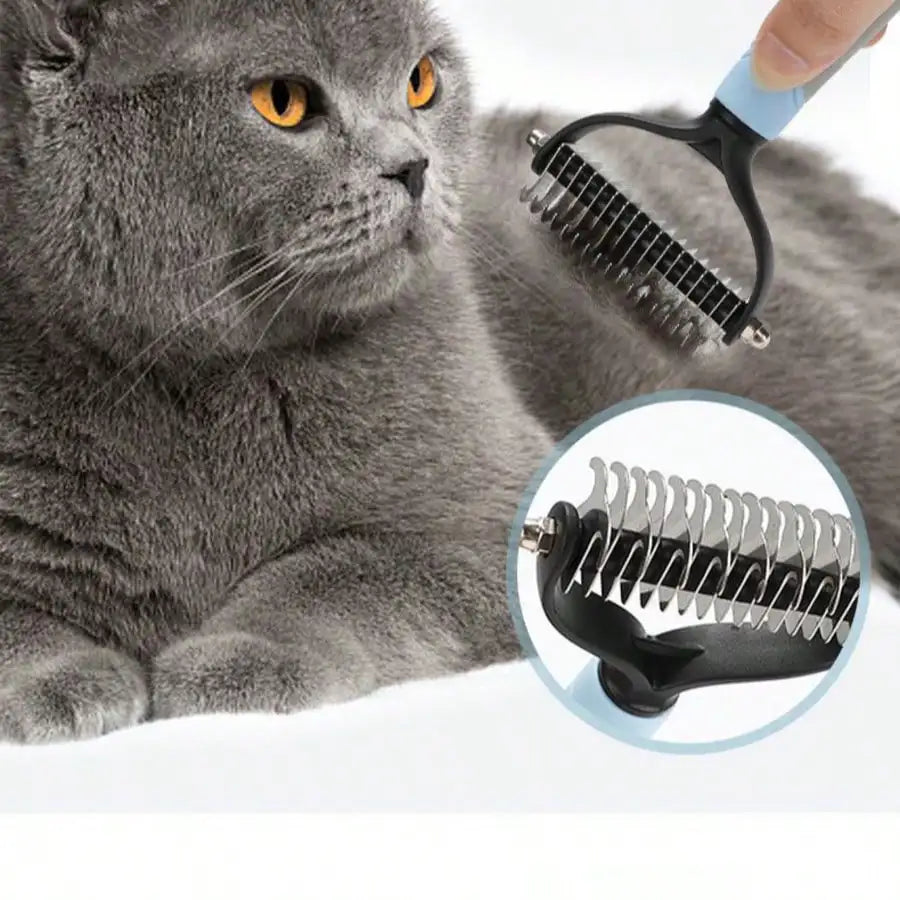 Pet Detangling Comb Thinning Brush Double-Sided Detangling Comb Cleaning Grooming Cat Comb Dog Detangling Comb Pet Supplies Dog Cat Detangling Knife Stainless Steel Comb Hair Removal Comb Detangling Comb Cleaning Pet Supplies
