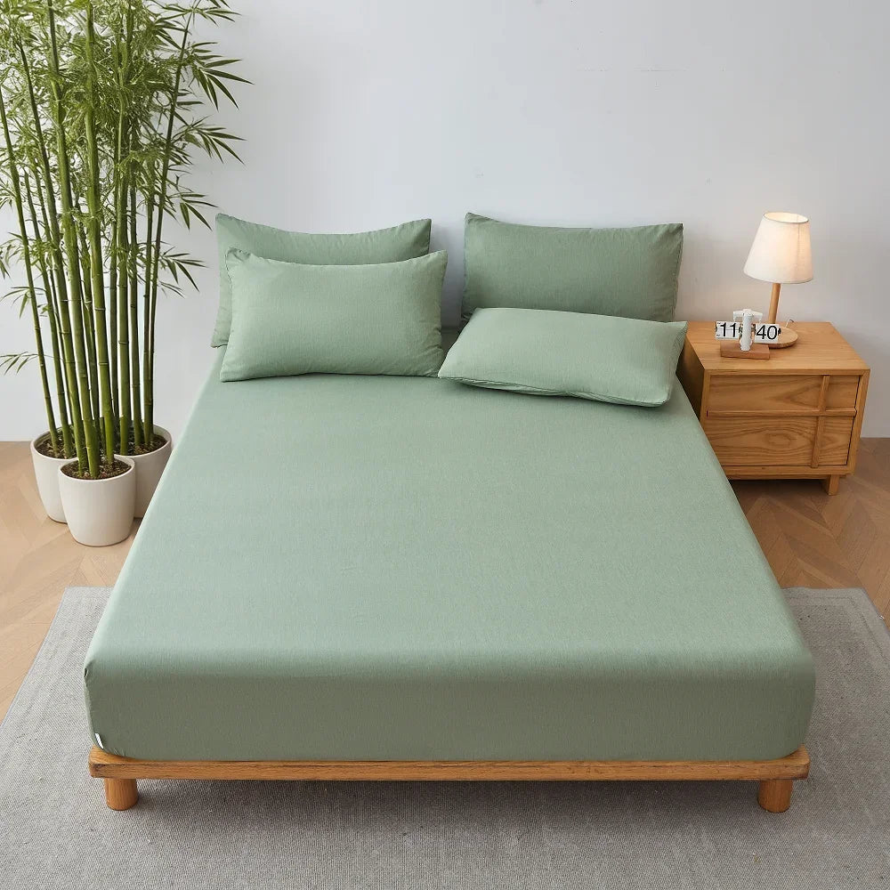Cooling Bamboo Fiber Mattress Cover Breathable Fitted sheet for Hot Summer, Suitable for Bedroom, Guest Room, Dorm, Hotel