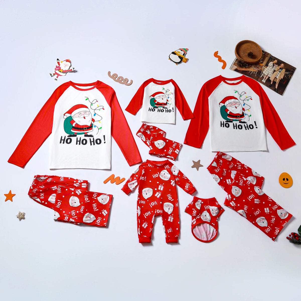Christmas Family Look Pajamas Set Santa Print Mother Father Kids Matching Outfits Cute Loose 2 Pcs Suit Sleepwear Xmas Wear 4XL