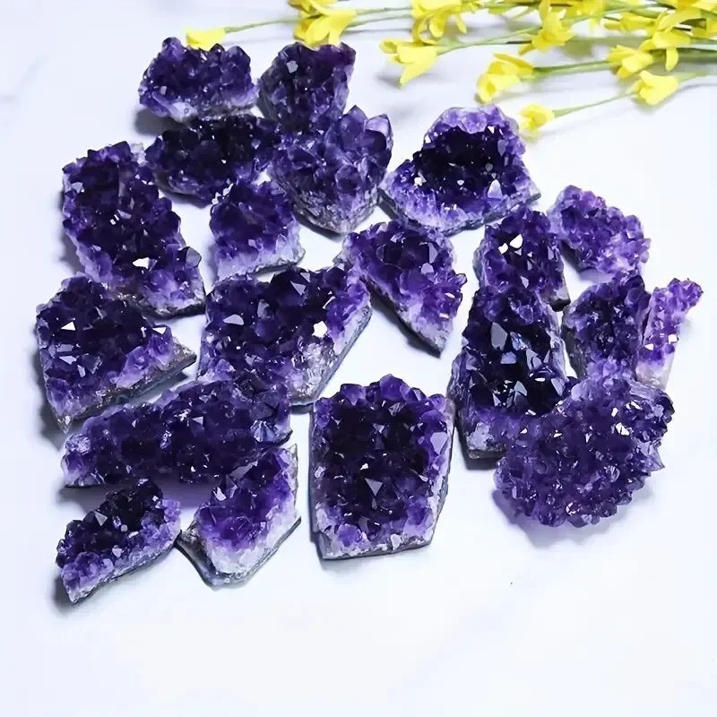 2/5/10PCs Purple Natural Amethyst Treatment Stone Energy Stone Healing Crystal Mysterious Energy Decoration
