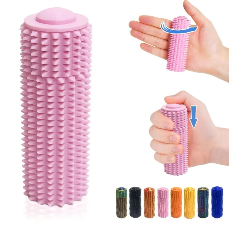 Sensory Roller Fidget Toy Clicker Tactile Spikes for Anxiety Stress Relief Pain Stimming Autism Over Stimulation with Lanyard