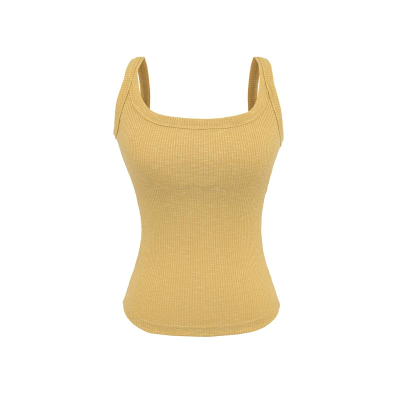 LUNDUNSHIJIA 2025 Summer Women Bamboo Cotton Sexy Backless Camisole Ladies Fashion With Chest Pads Tops 5 Colors